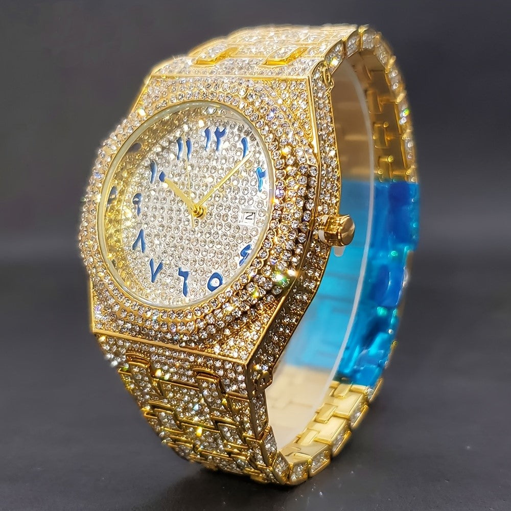 Fully Iced Out Arabic Rhinestone Watch