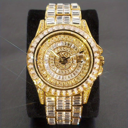 Fully Iced Out Zircon Silvery, Golden or Mixed Men's Watch