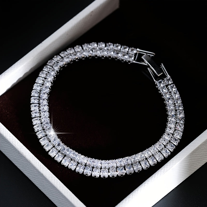 Two Rowed Zircon Bracelet