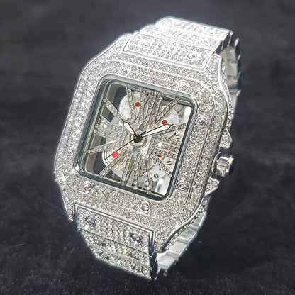 Skeleton Type Iced Out WristWatch