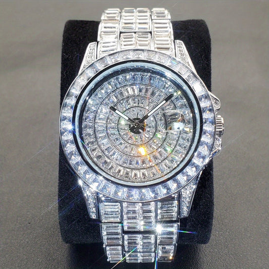 Fully Iced Out Zircon Silvery, Golden or Mixed Men's Watch