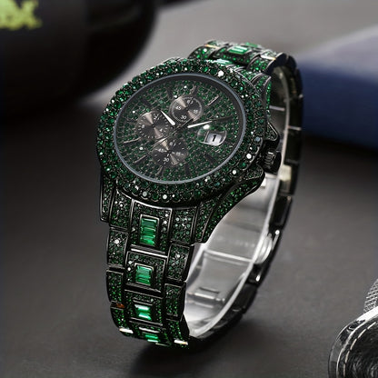 All Rhinestone Green or Blue Quartz Exclusive watch