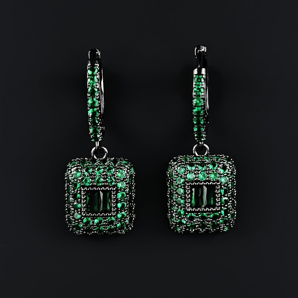 Purple or Green Exquisite Zircon Earrings