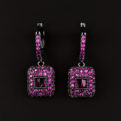 Purple or Green Exquisite Zircon Earrings