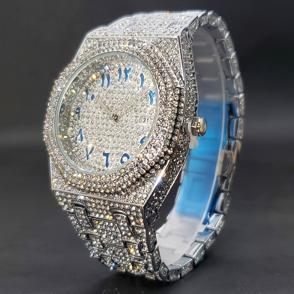 Fully Iced Out Arabic Rhinestone Watch