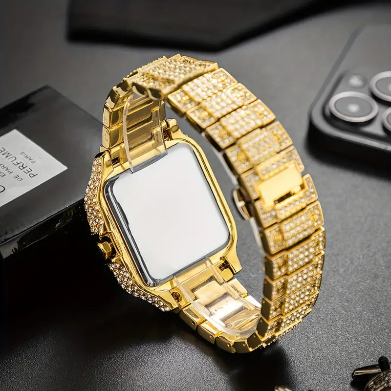 Classic Roman Iced Out WristWatch: