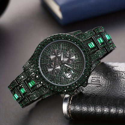 All Rhinestone Green or Blue Quartz Exclusive watch