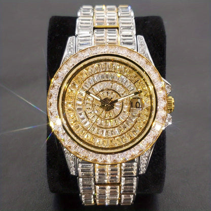 Fully Iced Out Zircon Silvery, Golden or Mixed Men's Watch