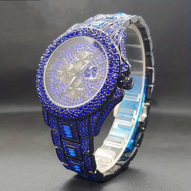 All Rhinestone Green or Blue Quartz Exclusive watch