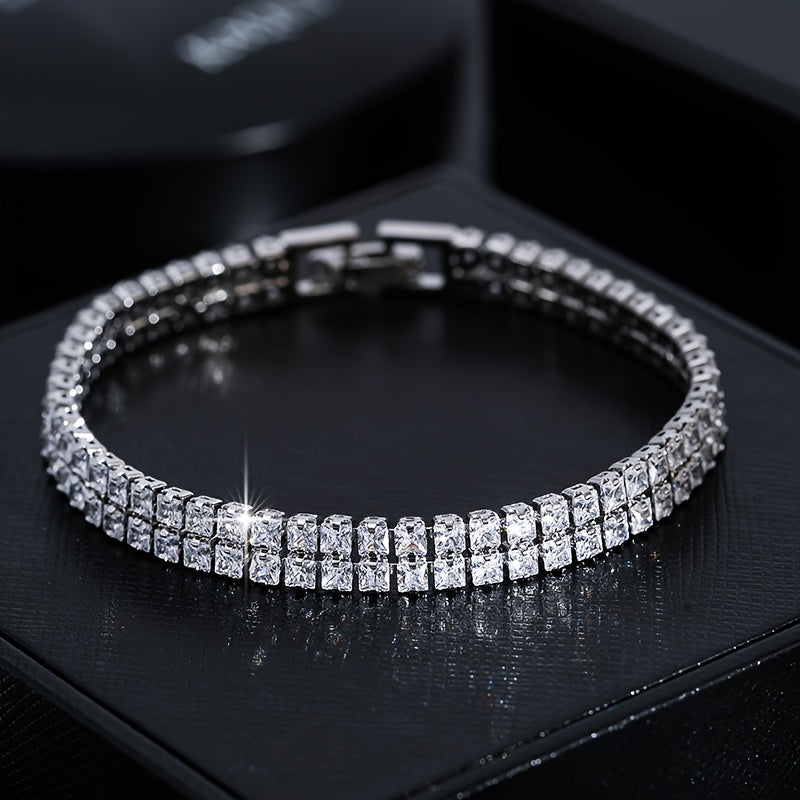 Two Rowed Zircon Bracelet