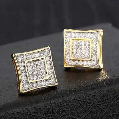 Pillow Type Zircon Earrings