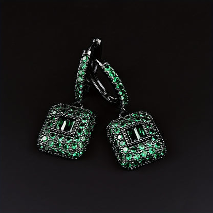 Purple or Green Exquisite Zircon Earrings