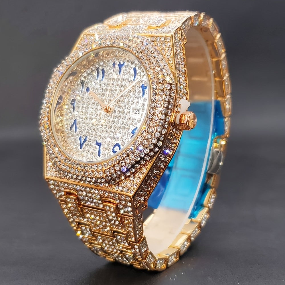 Fully Iced Out Arabic Rhinestone Watch