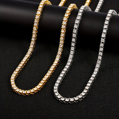 Silvery or Golden Rhinestone Tennis Chain