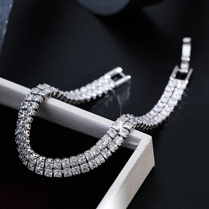 Two Rowed Zircon Bracelet