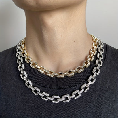 Original Design Studded Rhinestone Cuban Iced Chain