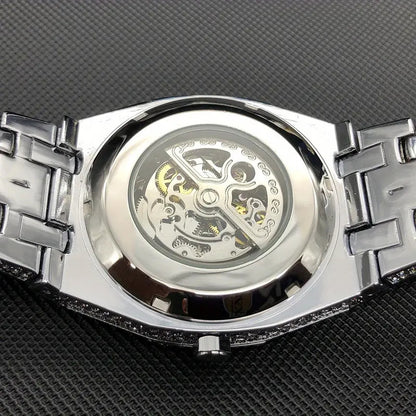 Exclusive Iced Out Hollow Skeleton Mechanical Watch