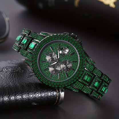 All Rhinestone Green or Blue Quartz Exclusive watch