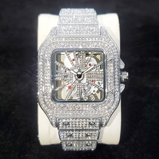 Skeleton Type Iced Out WristWatch