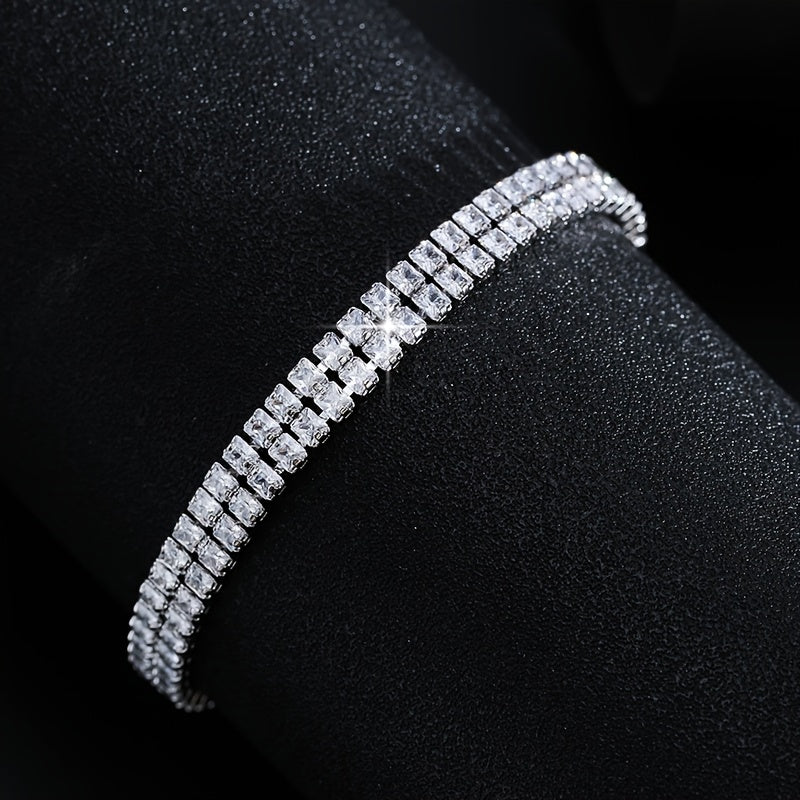 Two Rowed Zircon Bracelet